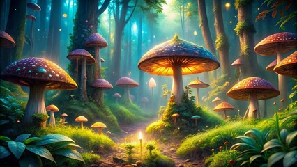 A magical 4K fantasy wallpaper featuring glowing