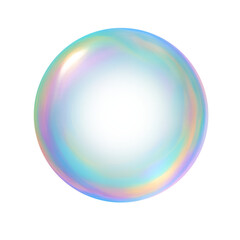 soap foam bubble colorful sphere on transparent background PNG