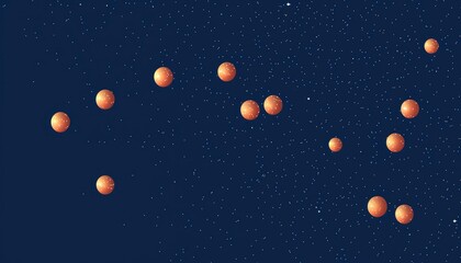 Orange Planets Shine Brightly Amongst Distant Stars