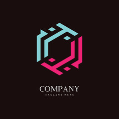 A unique, hexagon-shaped monogram logo with the initial letter I and T. Suitable for various businesses.