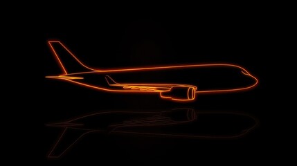 Fiery Airplane Silhouette