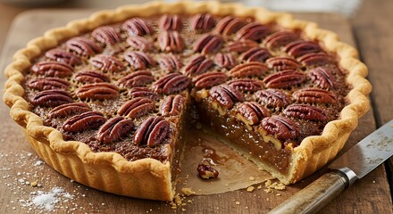 freshly baked pecan pie