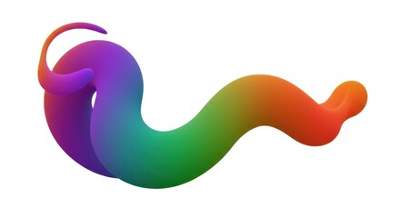 Fototapeta premium Abstract Rainbow Swirl Design Vibrant Gradient Colorful 3D Render Illustration Artistic Fluid Dynamic Flowing Shape
