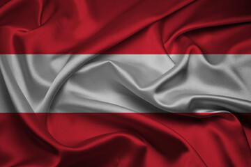 Flag Of Austria, Austria flag, National flag of Austria. Fabric and texture flag of Austria.