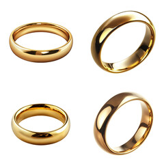 Simple Gold Wedding Ring Isolated on White Background