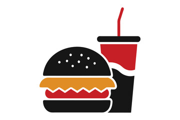 hamburger silhouette vector illustrations on a white background