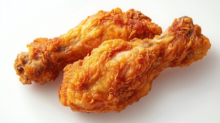 Crispy Golden Fried Chicken Drumsticks Close up Studio Shot Food Photography