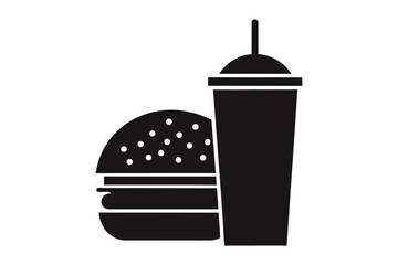 hamburger silhouette vector illustrations on a white background