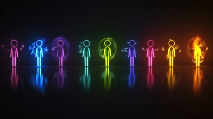 Fototapeta premium Abstract figures with glowing auras