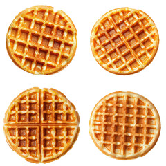 Golden Brown Waffle, Crispy Edges, Top View 
