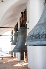 Obraz premium Large bells on belfry in Rostov Kremlin. Golden Ring of Russia
