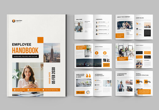 Clean Employee Handbook Brochure Template