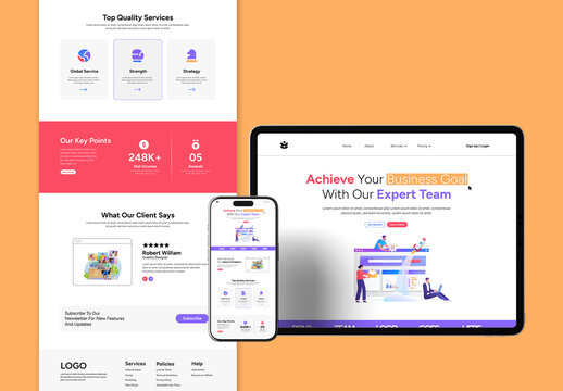 E Buisness Landing Page Design Layout