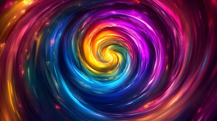 Obraz premium Colorful swirling vortex in vibrant abstract design