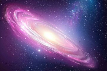 A Pink Spiral Galaxy in a Starry Universe