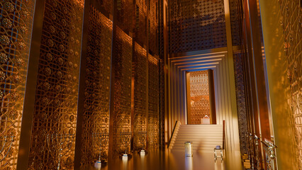 Depiction of the interior of Solomon's Temple. 3d rendering Bible illustration.