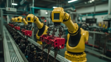 Industrial Robot Arm Automation Factory Manufacturing Line