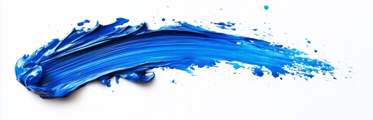Blue paint stroke on white background (2)