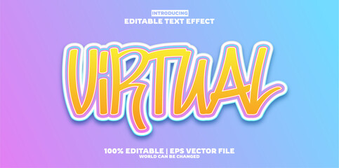 New virtual editable text effect in modern trend style