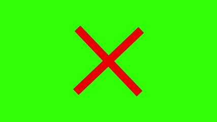  cross mark animation, Wrong Symbol in Motion graphic, Red X letter, crossed lines, denial concept, incorrect cross symbol, red cross mark animation. Prohibition. Error.