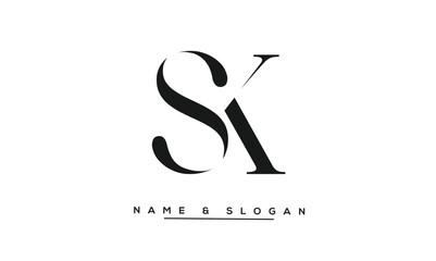 Fototapeta premium SK, KS Abstract Letters Logo Monogram