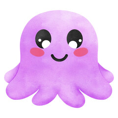 Jellyfish Green cute drawing .