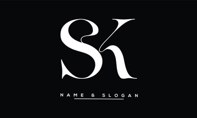 Fototapeta premium SK, KS Abstract Letters Logo Monogram