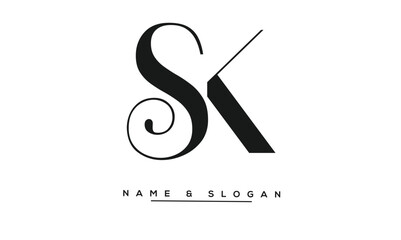 Fototapeta premium SK, KS Abstract Letters Logo Monogram