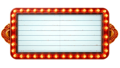 Retro marquee sign with lights png