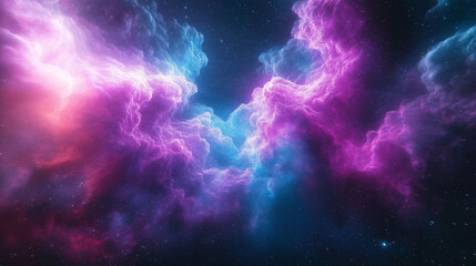 Fototapeta premium Stunning Sci-Fi Galaxy with Pink, Purple, and Blue Nebula Clouds