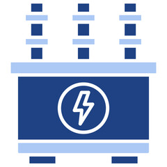 Obraz premium Power Transformer Flat Blue Icon