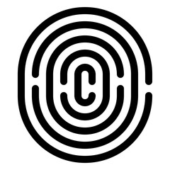 Unique fingerprint icon, symbolizing identity and security