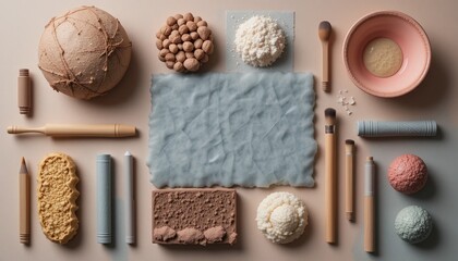 Creative food arrangement kitchen photography minimalist top-down view culinary art