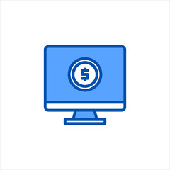 computer monitor with email symbol