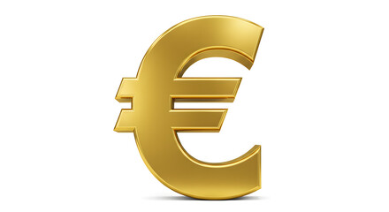 Obraz premium Golden Euro Currency Symbol on White Background Financial Sign with Metallic Texture