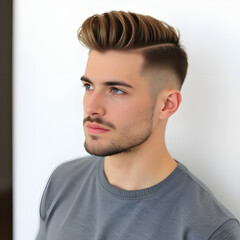 Obraz premium men's new trending hairstyle