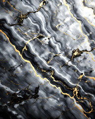 Fototapeta premium Slate Gray Marble With Silver And Gold Accents, Modern Sophisticated Stone Texture