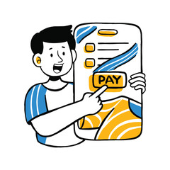 young man shopping vector illustration