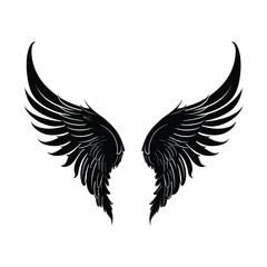 Obraz premium Wing a simple minimal black silhouette