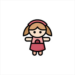 little girl with a dog