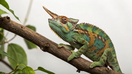 Obraz premium Jackson's Chameleon on studio background 