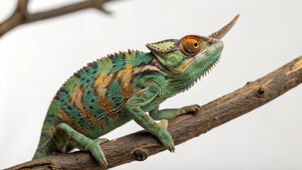 Obraz premium Jackson's Chameleon on studio background 