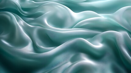 Obraz premium A silky, abstract composition in shades of teal and aqua, with a soft, rippling effect resembling water,