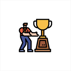 hand holding trophy cup