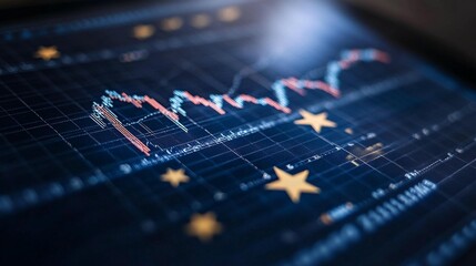 Stock Market Graph Displayed
