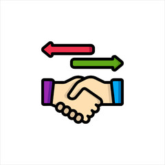 handshake icon vector illustration