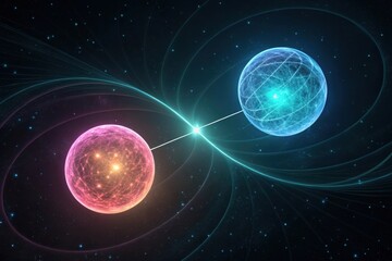 Entangled Particles in Cosmic Space with Energetic Connections