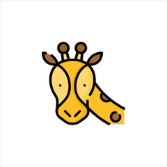 giraffe cartoon isolated on white