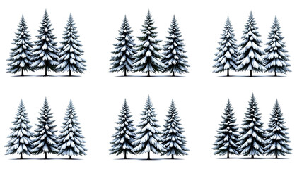 Obraz premium Snow-covered pine trees in winter forest outdoor nature scene