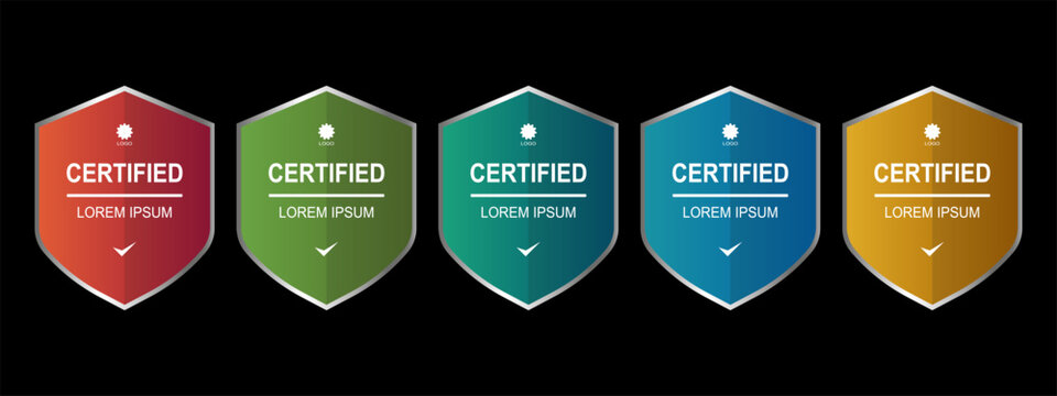 Certificate badge shield template vector illustration	